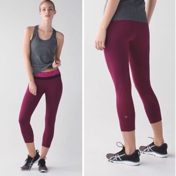 Lululemon Run Inspire Crop Dashing Purple Ace Spot - Picture 1 of 10